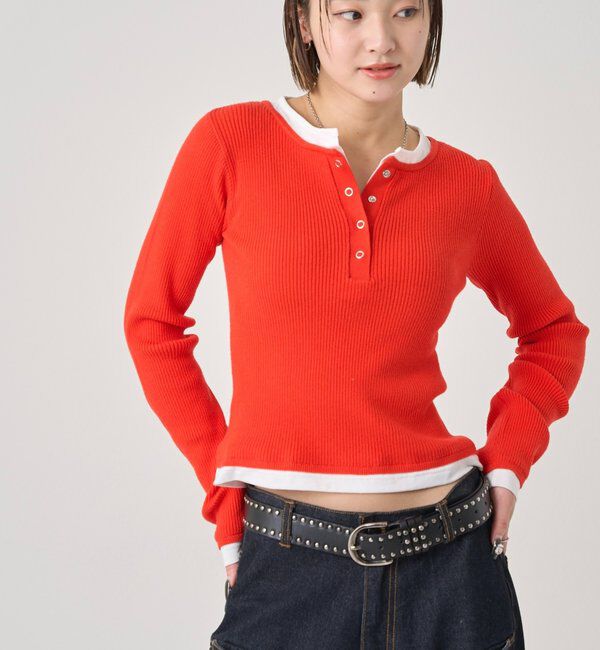  「LAYERED HENLEY KINT」|ニット・セーター|