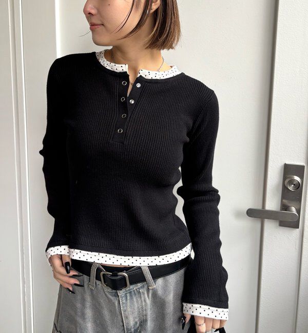  「LAYERED HENLEY KINT」|ニット・セーター|