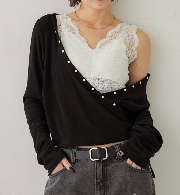  「SCALLOP LACE CAMI 」|キャミソール|オフホワイト