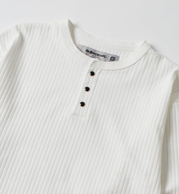  「【Sourcream】 PEARL RIBBED HENLEY TOP」|Tシャツ・カットソー|