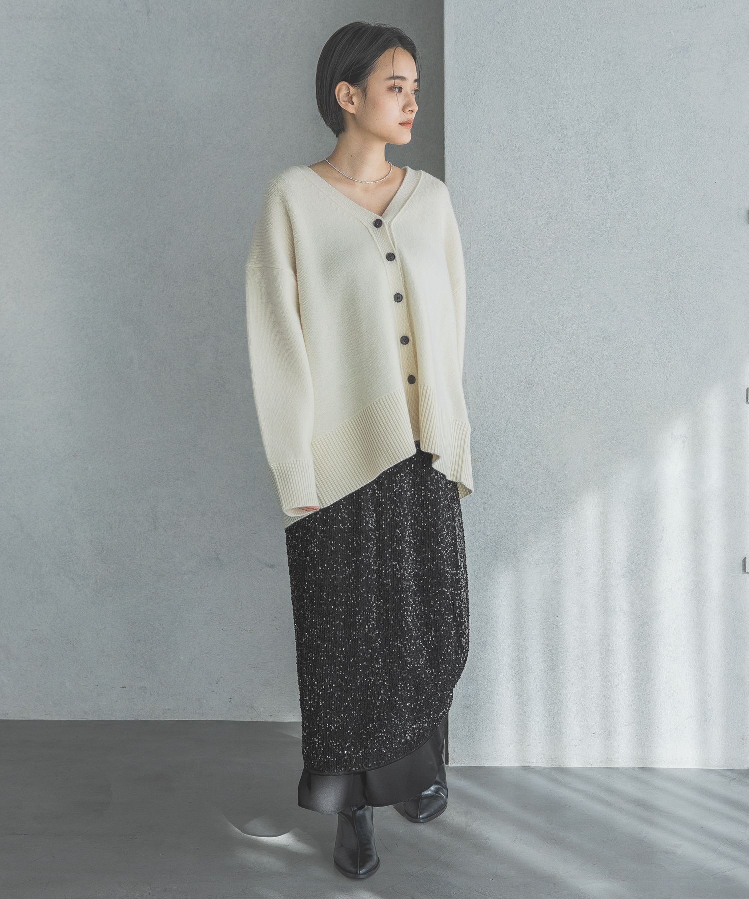 A part by 「カシミヤコンBIG Vネックカーディガン」|ニット・セーター|