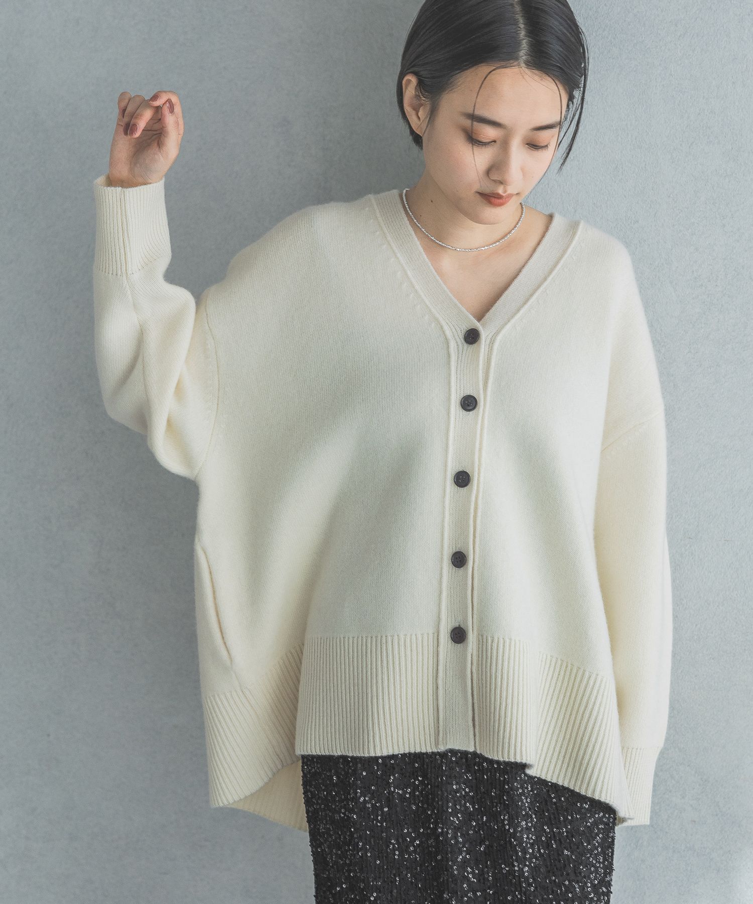 A part by 「カシミヤコンBIG Vネックカーディガン」|ニット・セーター|