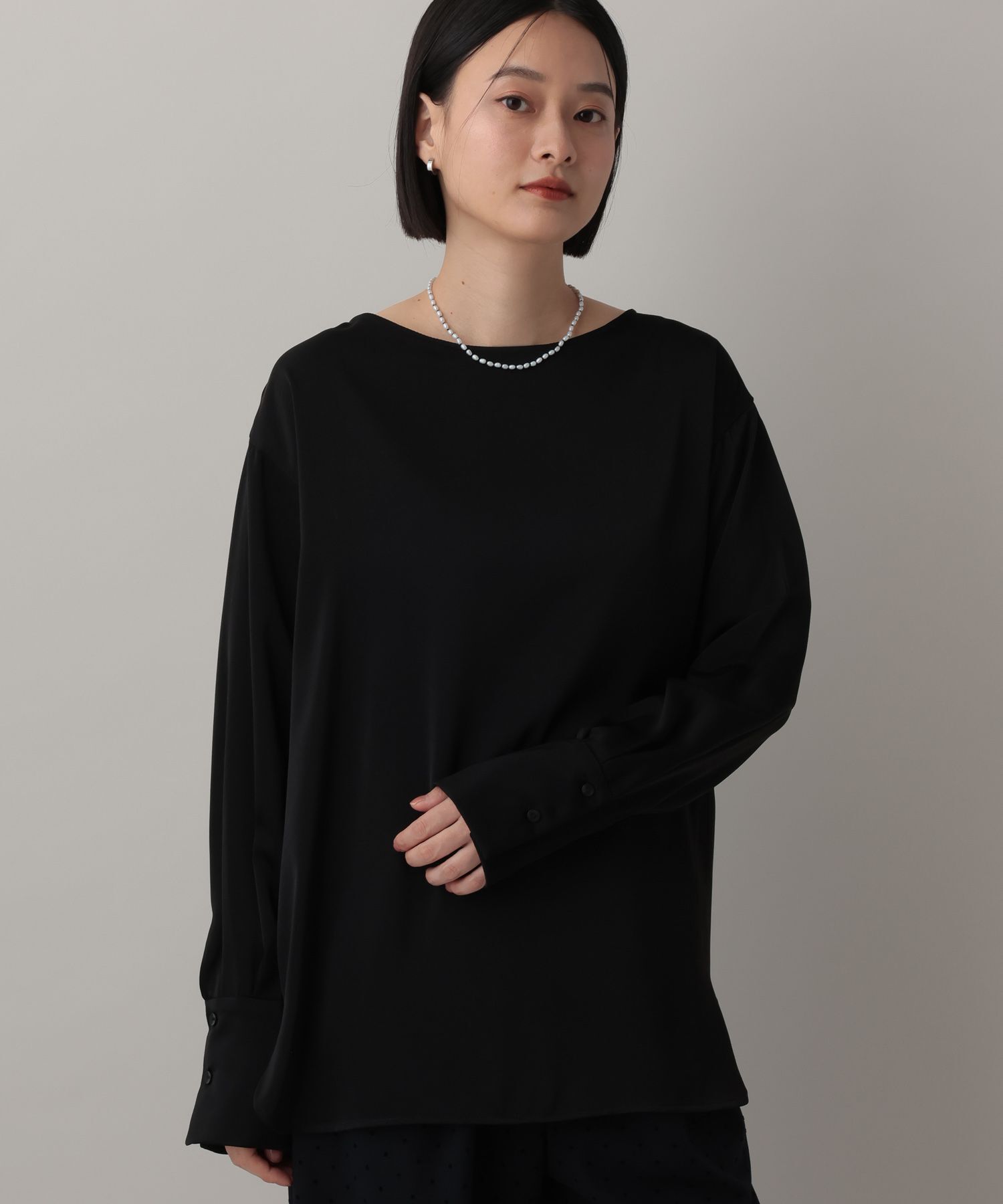 A part by 「サテンブラウス」|シャツ・ブラウス|ブラック