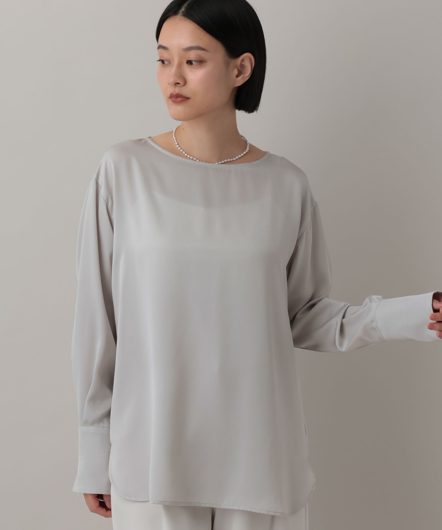 A part by 「サテンブラウス」|シャツ・ブラウス|グレー