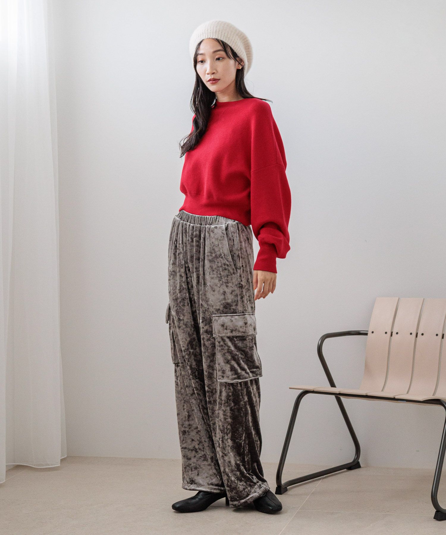 LOWRYS FARM「ルーズポケットワイドパンツ」|チノ|