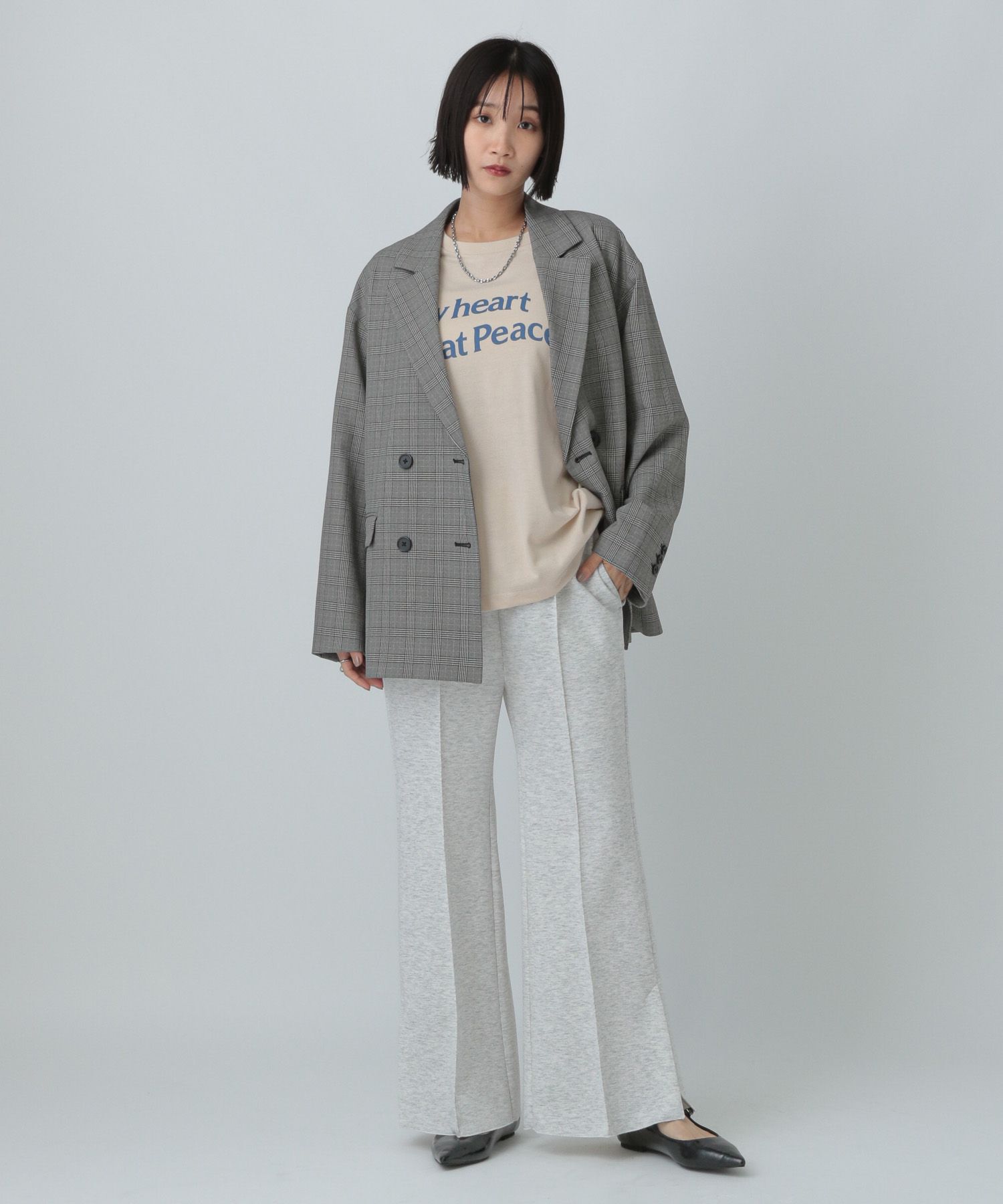 LOWRYS FARM「スウェットフレアパンツ」|チノ|