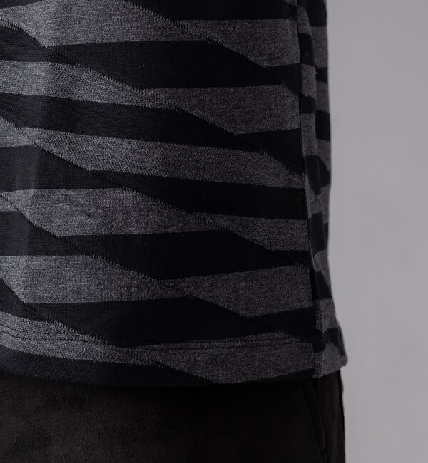 ABAHOUSE「ブロークンボーダー ジャガード オーバーサイズ Tシャツ」|Tシャツ・カットソー|