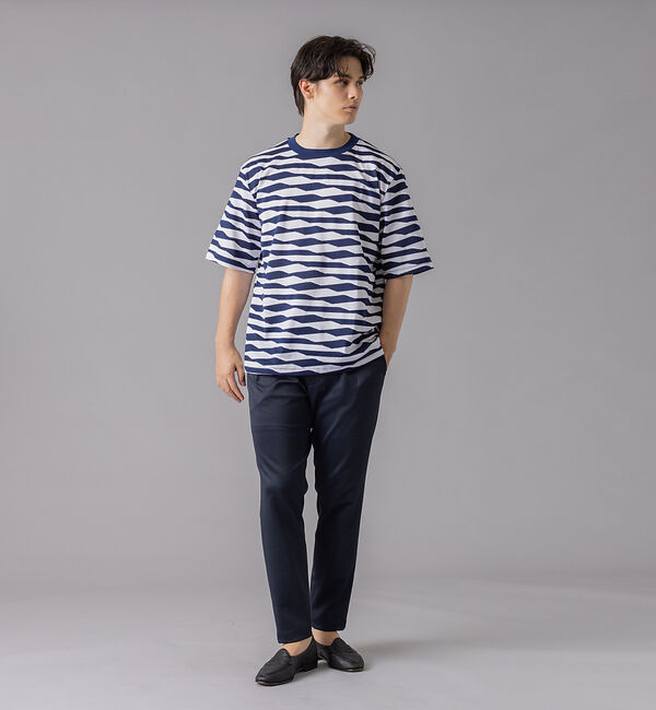 ABAHOUSE「ブロークンボーダー ジャガード オーバーサイズ Tシャツ」|Tシャツ・カットソー|