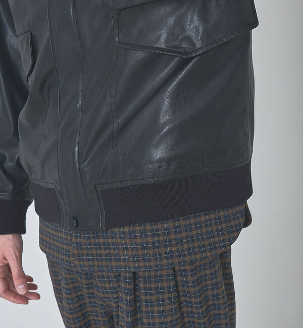 ABAHOUSE「ネオレザー フライト ブルゾン」|ブルゾン・スタジャン|