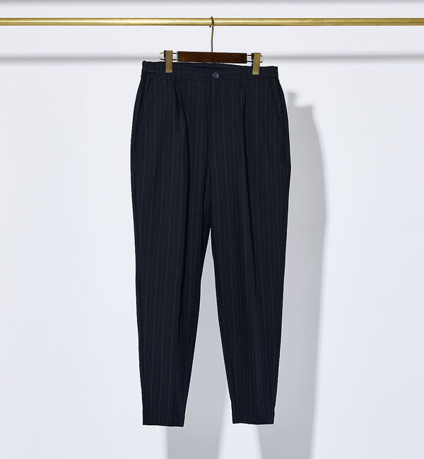 ABAHOUSE「【ペンストライプ】ワイド テーパードパンツ」|その他|ネイビー