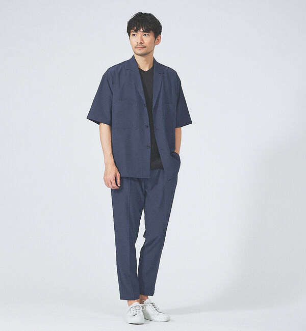 ABAHOUSE「【チェック柄】ジャガード Vネック 半袖 Tシャツ」|Tシャツ・カットソー|