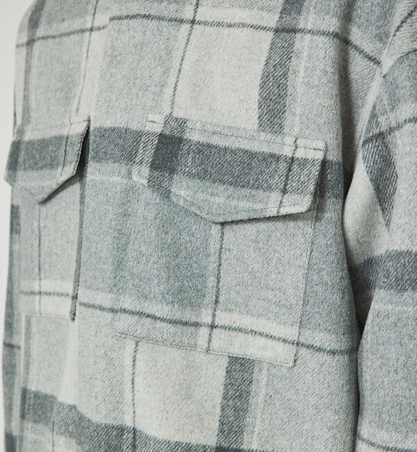 ABAHOUSE「【シャギー素材】ネルチェック オーバーサイズ CPOシャツ /シャツブルゾン」|ブルゾン・スタジャン|