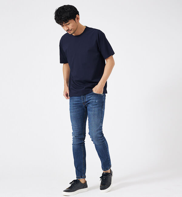 ABAHOUSE「【通年生地使用】シルケット天竺 半袖Tシャツ」|Tシャツ・カットソー|