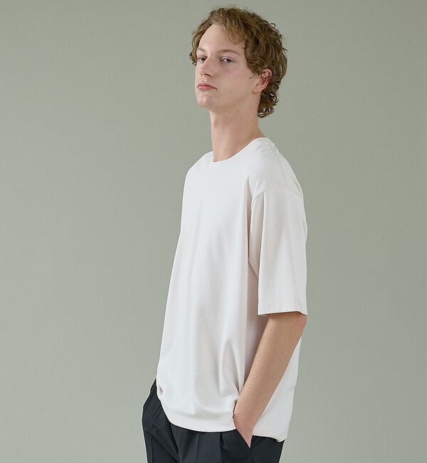 ABAHOUSE「【リバーシブルカラー】ライトポンチ 半袖Tシャツ / リラックスフィット【予約】」|Tシャツ・カットソー|ホワイト