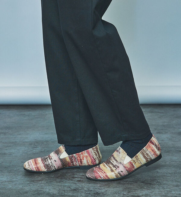 alfredoBANNISTER「【ソフトレザー】アンティーク調 カウンターレス ゴアスリッポン」|ローファー|