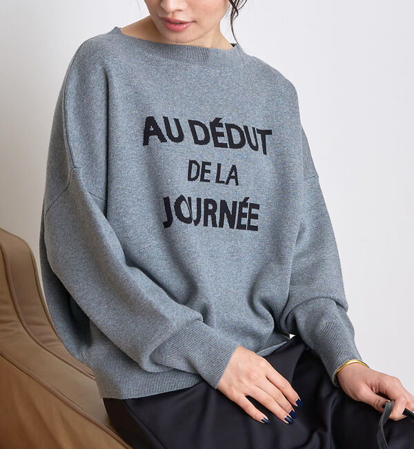 Rouge vif「【一部店舗限定】 ジャガードロゴニット」|ニット・セーター|グレー