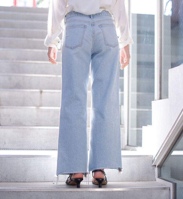 Rouge vif「【RED CARD/レッドカード】Freddie　ダメージワイドデニム」|デニム|