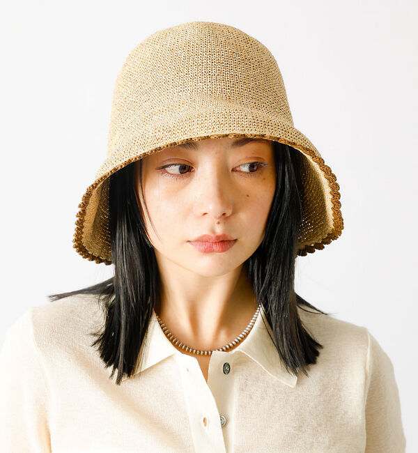 Rouge vif「【Ruben/ルーベン】ウェーブカギアミハット【WEB限定】」|その他|ベージュ