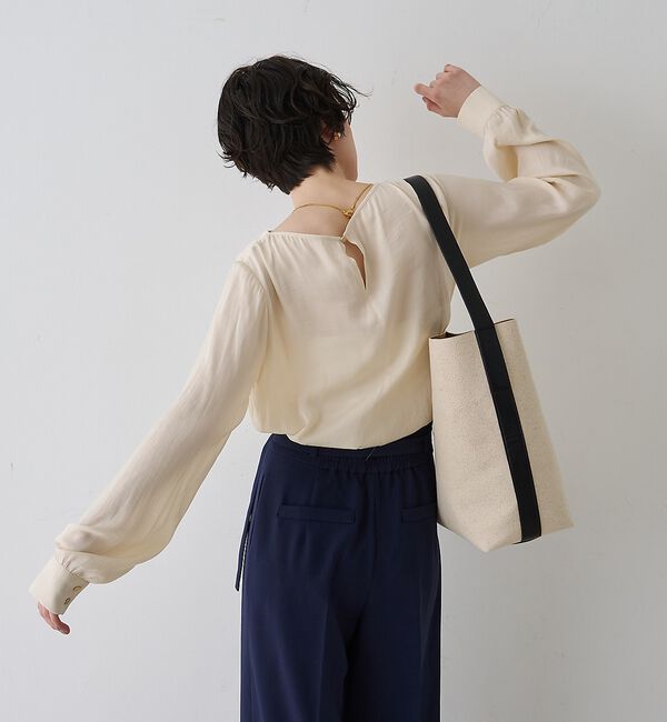 Rouge vif「【一部店舗限定】ドレープサテンブラウス【予約】」|シャツ・ブラウス|