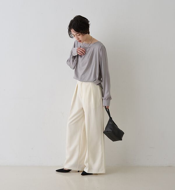 Rouge vif「【一部店舗限定】ドレープサテンブラウス【予約】」|シャツ・ブラウス|