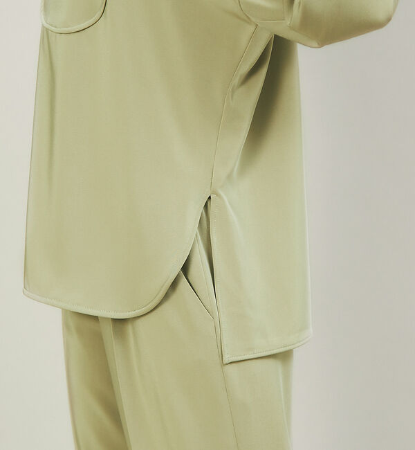 qualite「【WEB・一部店舗限定】起毛サテンカッティングブラウス」|シャツ・ブラウス|