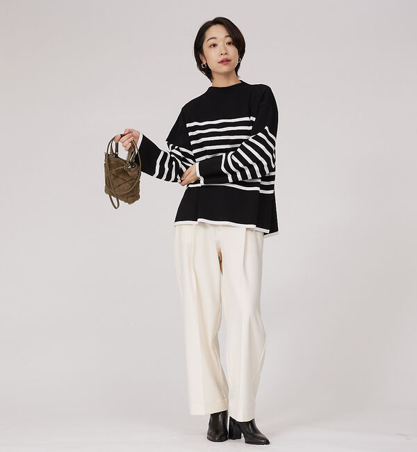 qualite「コットンストレッチニット」|ニット・セーター|