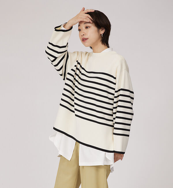 qualite「コットンストレッチニット」|ニット・セーター|