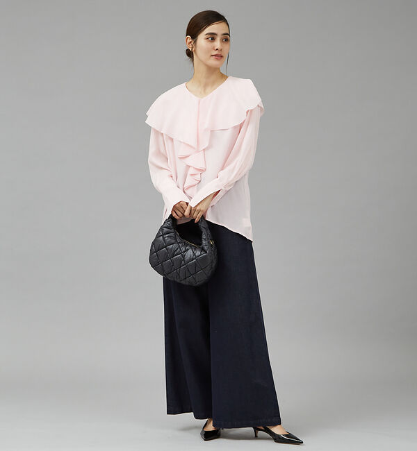 qualite「ラッフルカラーブラウス」|シャツ・ブラウス|