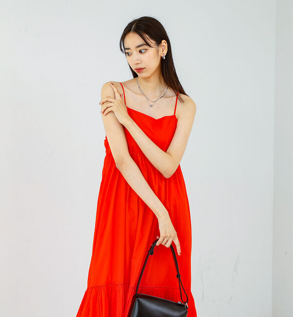 qualite「ハシゴレースキャミワンピース」|ワンピース|オレンジ