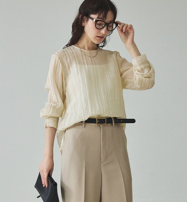 qualite「シアークレープブラウス【予約】」|シャツ・ブラウス|