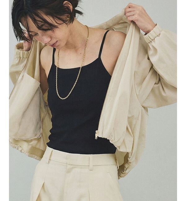 qualite「ウォッシャブルニットキャミ【予約】」|キャミソール|ブラック