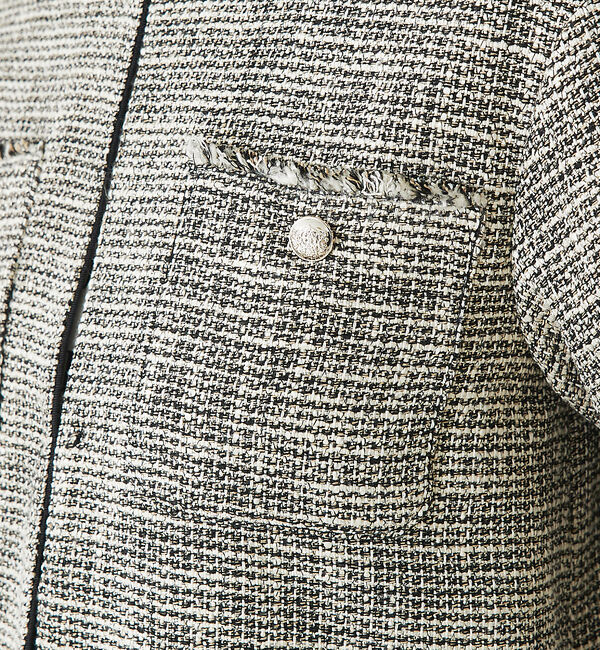 abahouse mavie「ツィードオーバージャケット」|ノーカラージャケット|