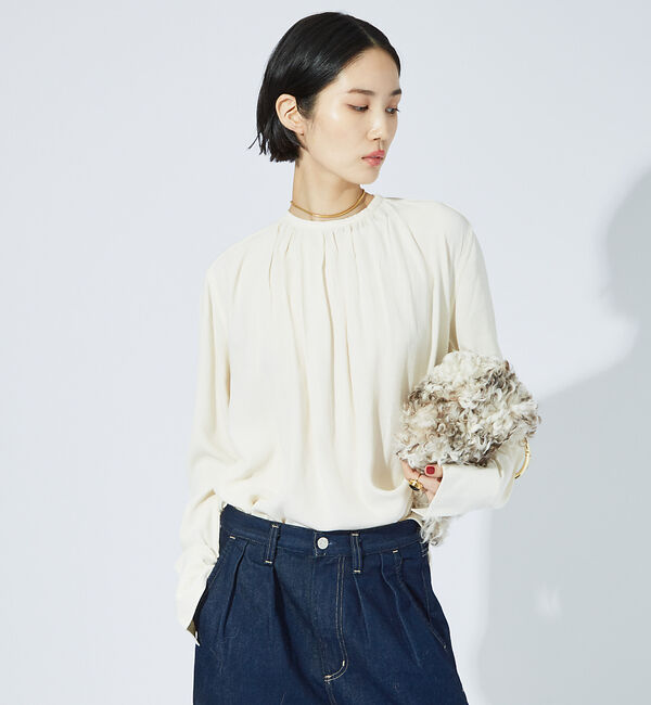The Store by C' 「【TOTEME】ギャザーネッククレープブラウス」|シャツ・ブラウス|オフホワイト