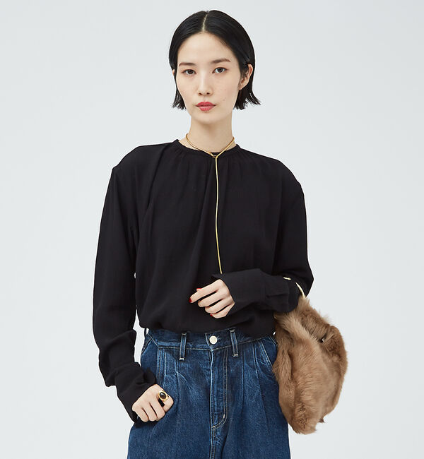 The Store by C' 「【TOTEME】ギャザーネッククレープブラウス」|シャツ・ブラウス|ブラック