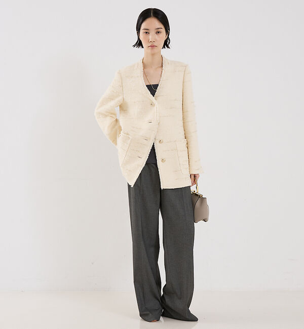 The Store by C' 「【COCUCA】ツイードＶネックジャケット」|ノーカラージャケット|