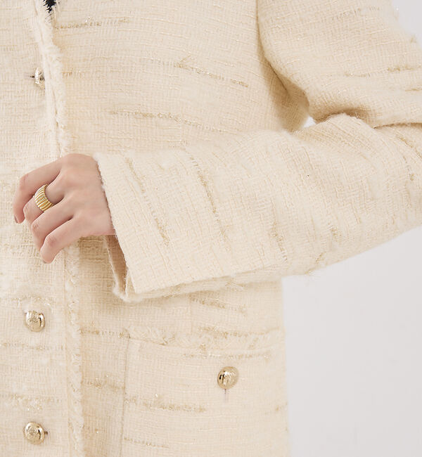 The Store by C' 「【COCUCA】ツイードＶネックジャケット」|ノーカラージャケット|