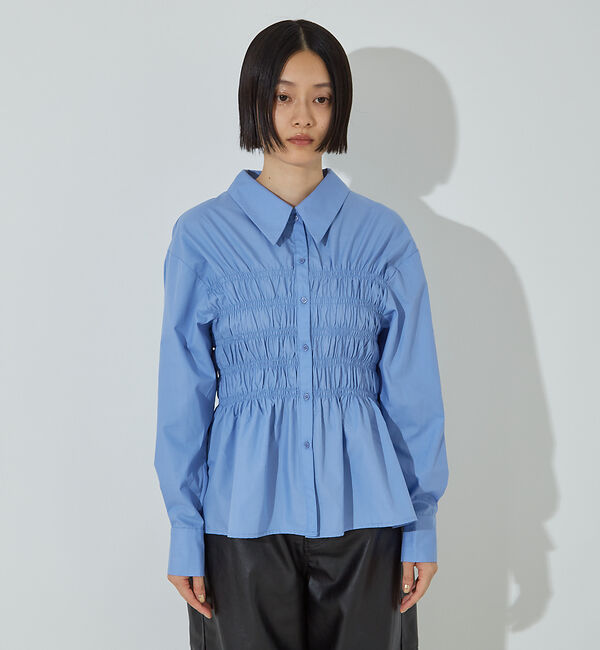 NOMINE「ビスチェ風 シャーリング シャツ」|シャツ・ブラウス|