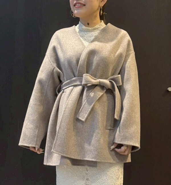 TIARA「ノーカラービッグコート」|その他|モカ