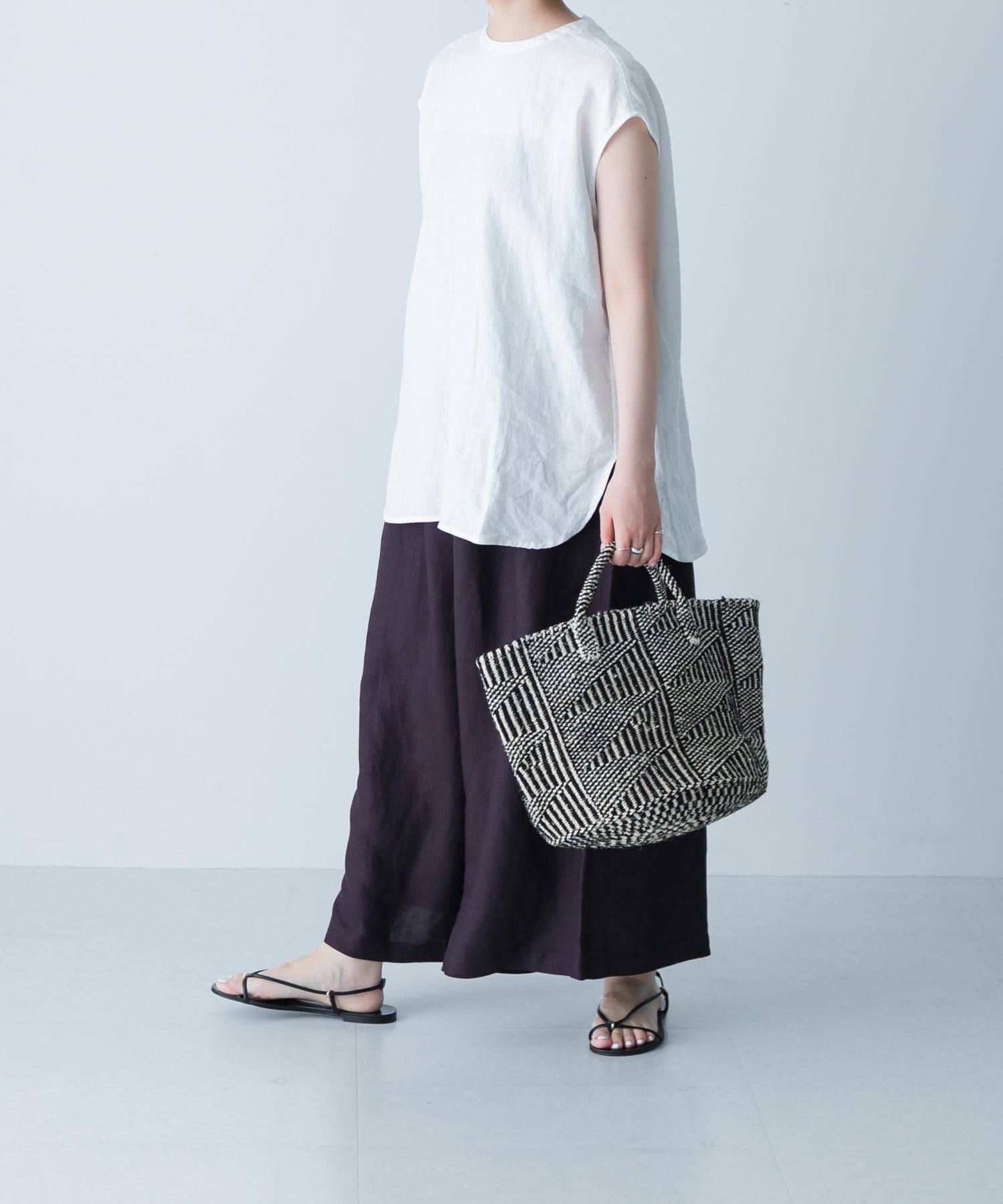 かぐれ「リネンフレンチクルーネック」|シャツ・ブラウス|