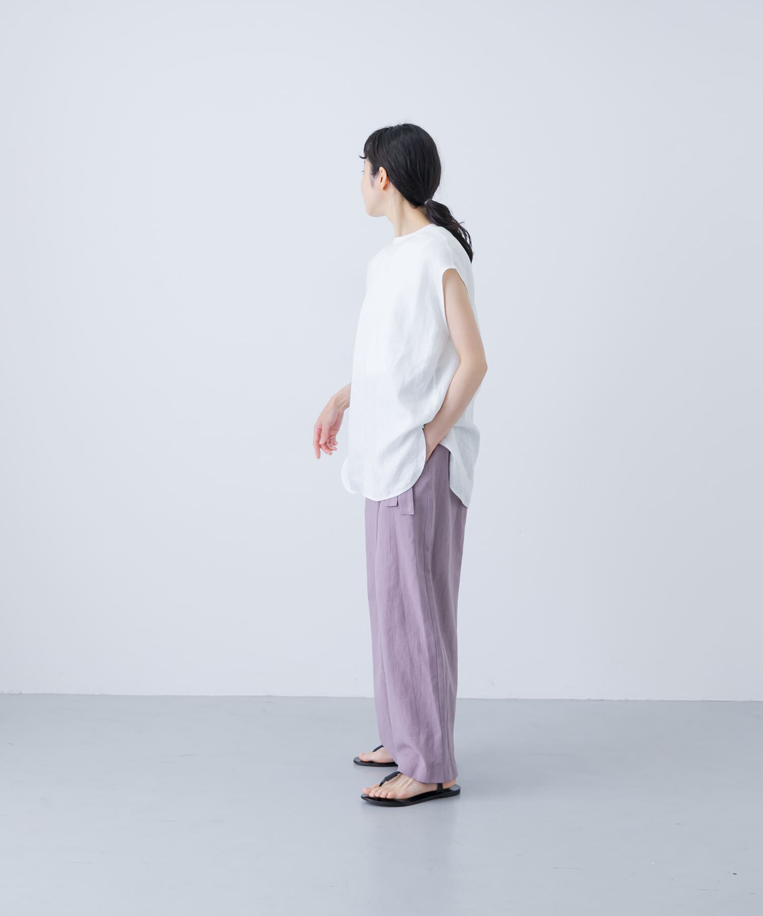 かぐれ「リネンフレンチクルーネック」|シャツ・ブラウス|