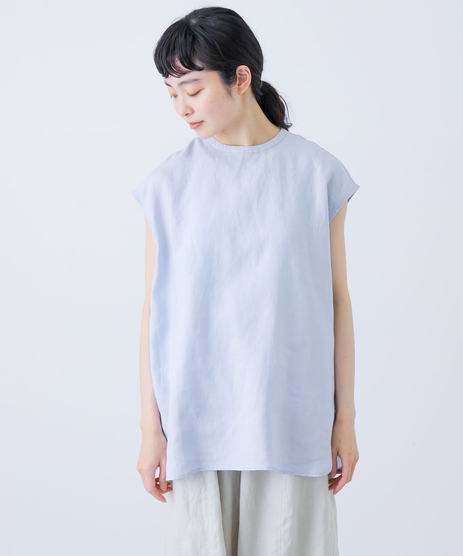 かぐれ「リネンフレンチクルーネック」|シャツ・ブラウス|