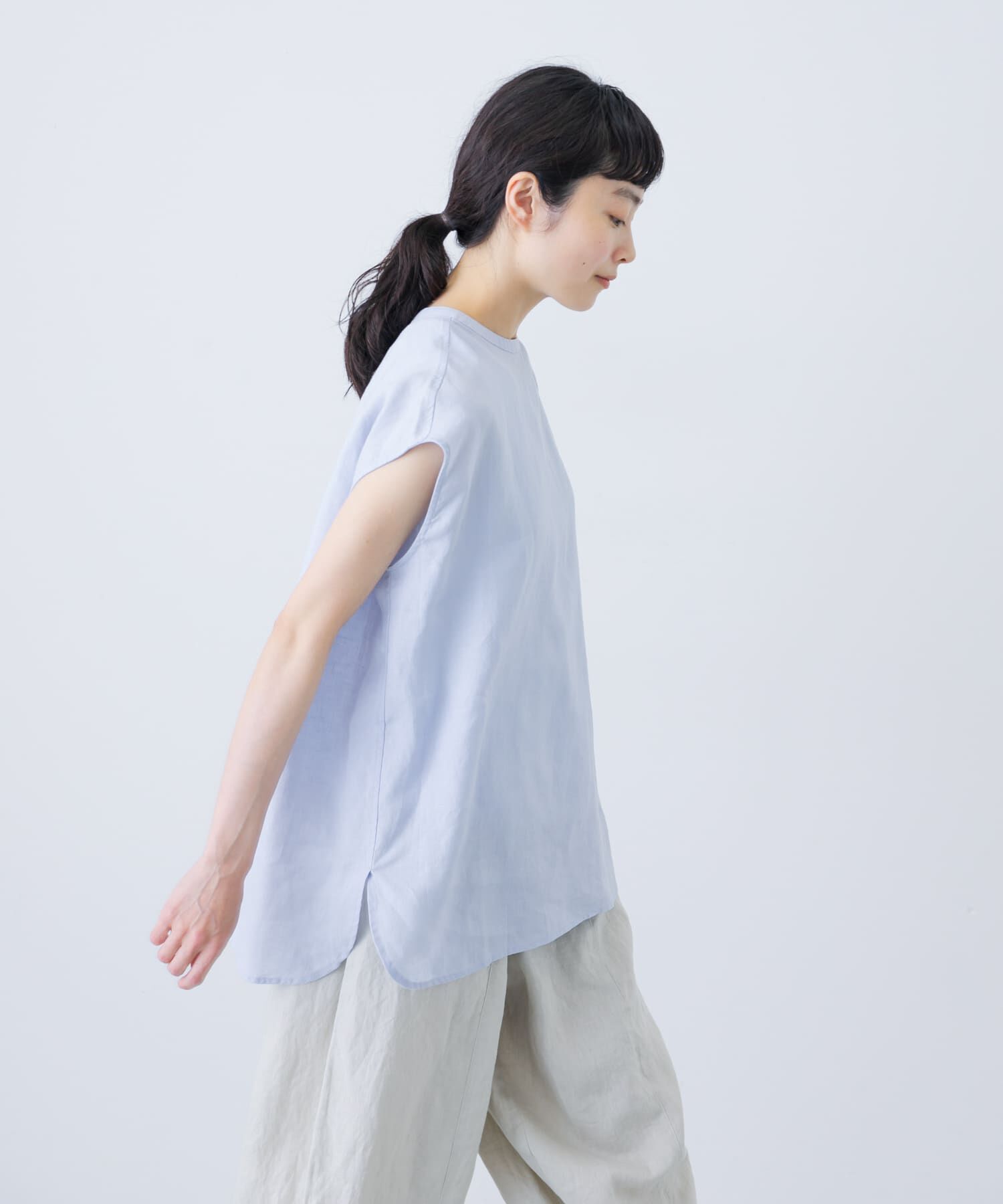 かぐれ「リネンフレンチクルーネック」|シャツ・ブラウス|