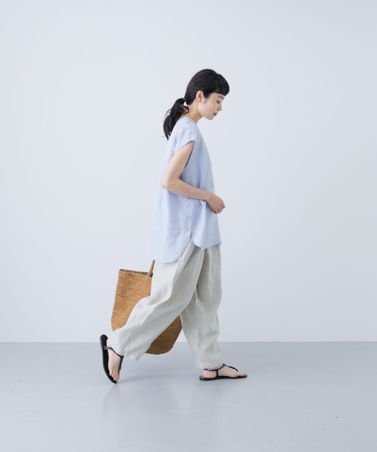 かぐれ「リネンフレンチクルーネック」|シャツ・ブラウス|