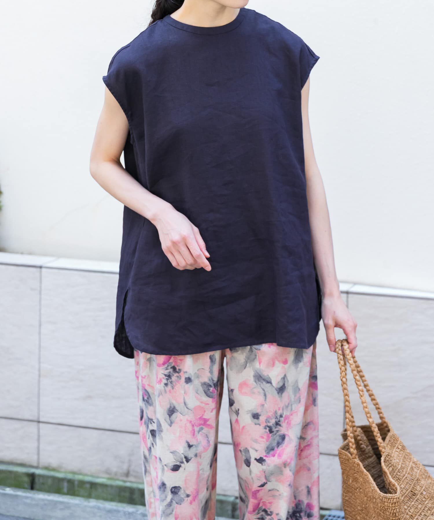 かぐれ「リネンフレンチクルーネック」|シャツ・ブラウス|