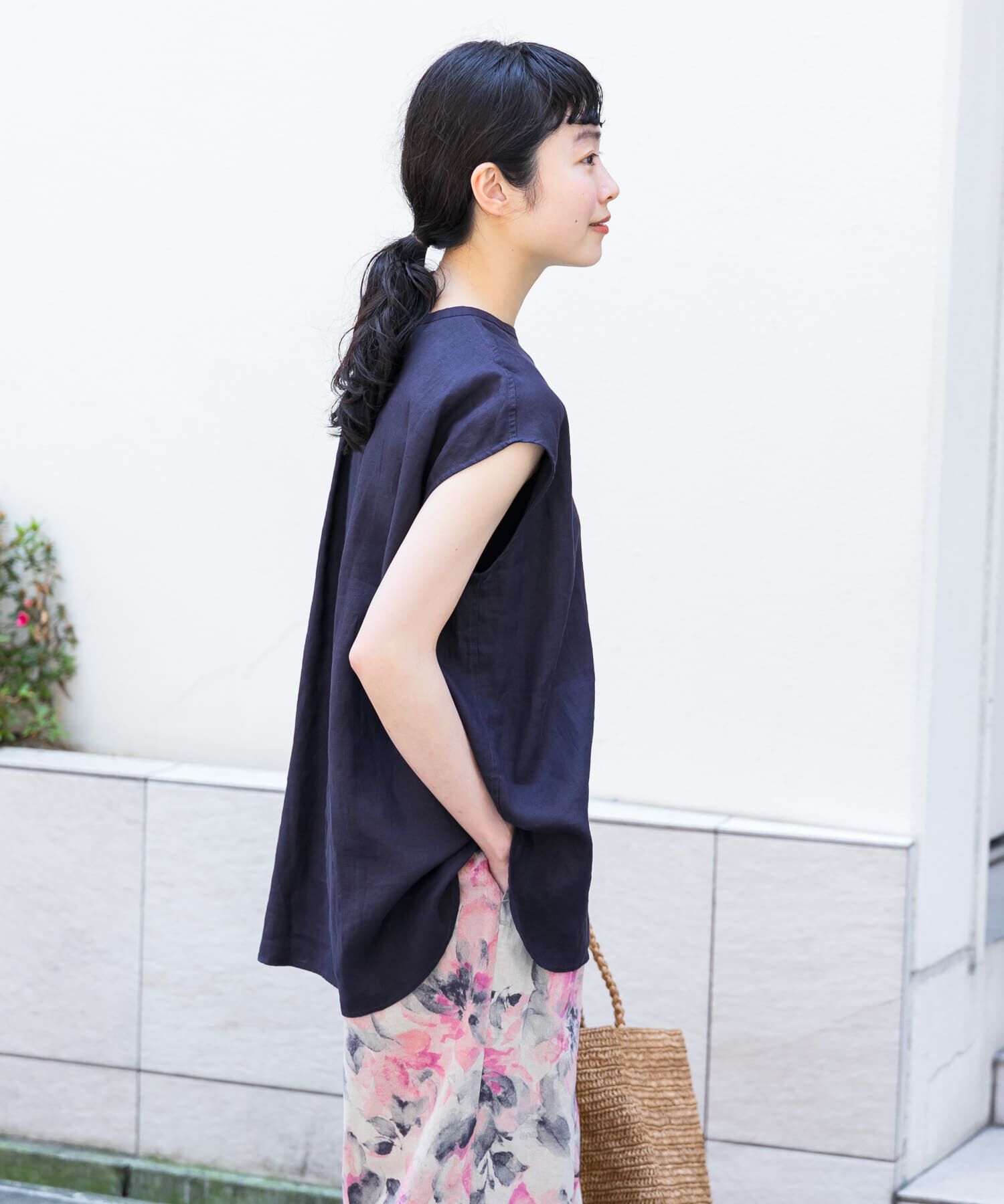 かぐれ「リネンフレンチクルーネック」|シャツ・ブラウス|