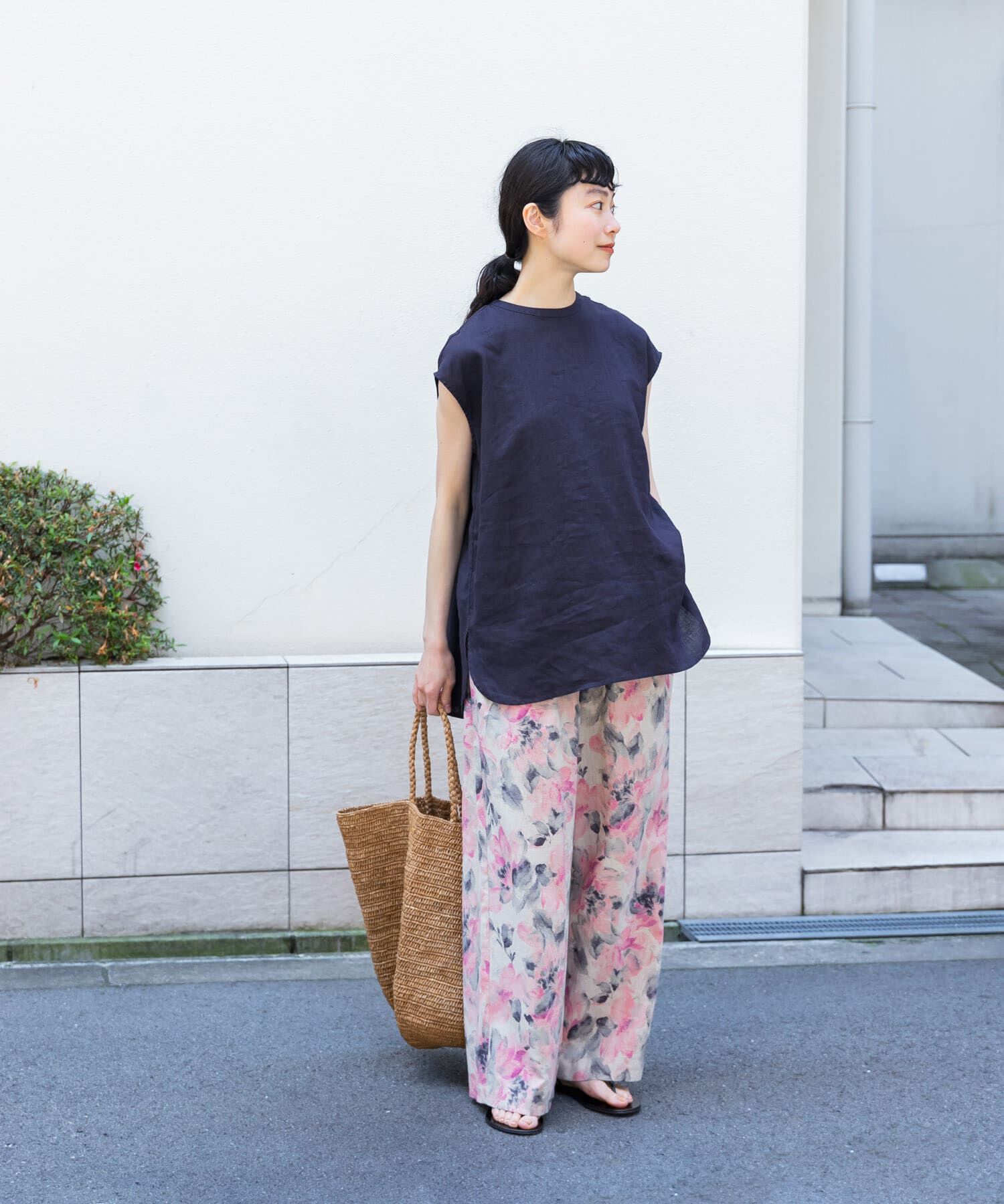 かぐれ「リネンフレンチクルーネック」|シャツ・ブラウス|