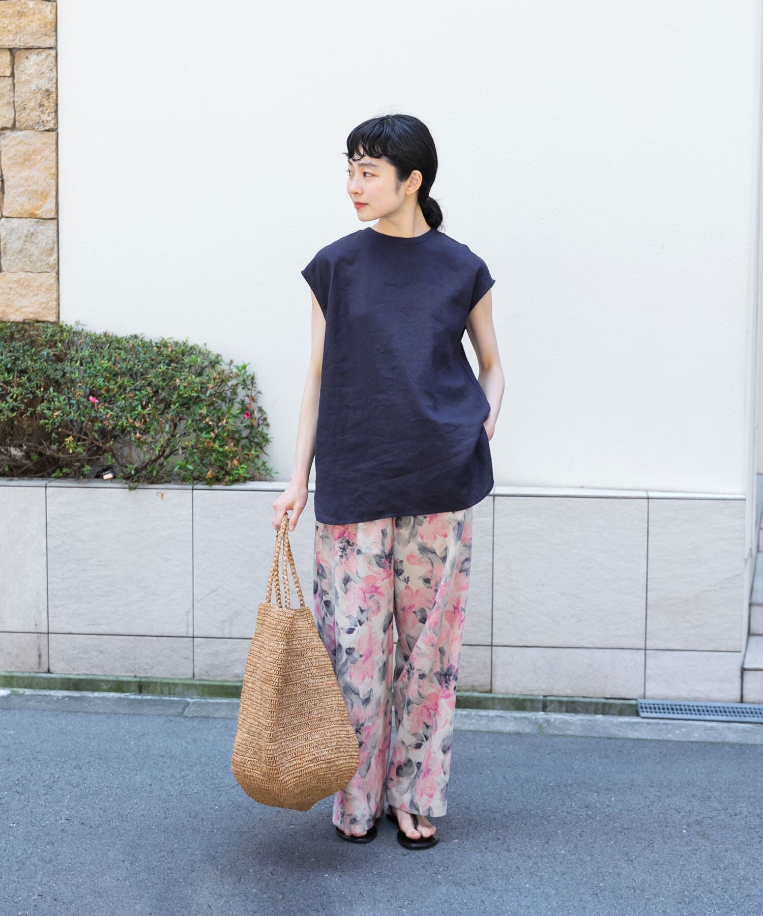 かぐれ「リネンフレンチクルーネック」|シャツ・ブラウス|