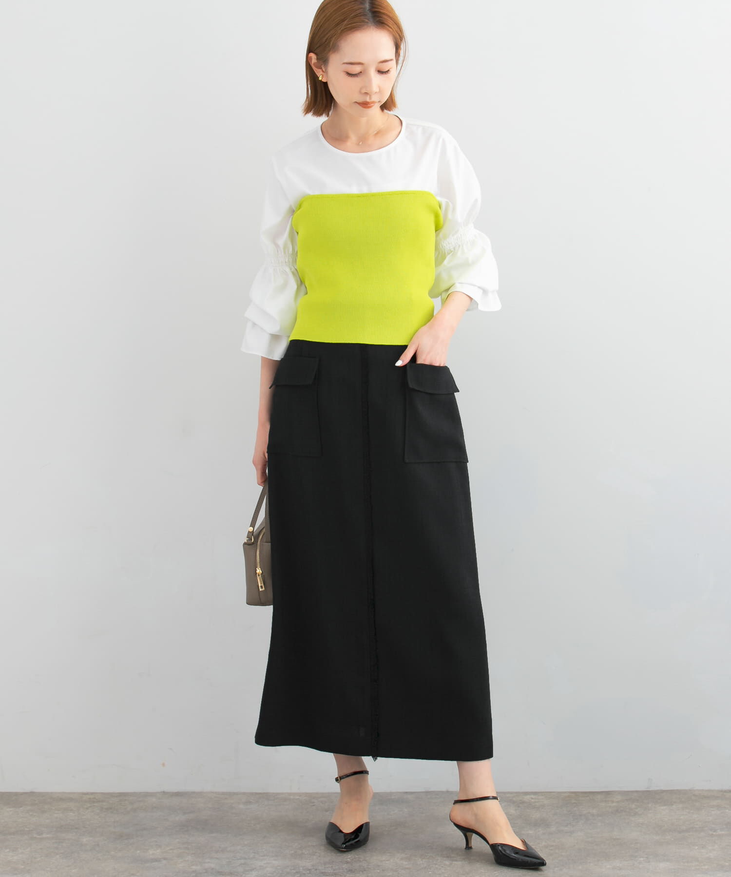 URBAN RESEARCH ROSSO「リネンライクポケットストレートスカート」|スカート|