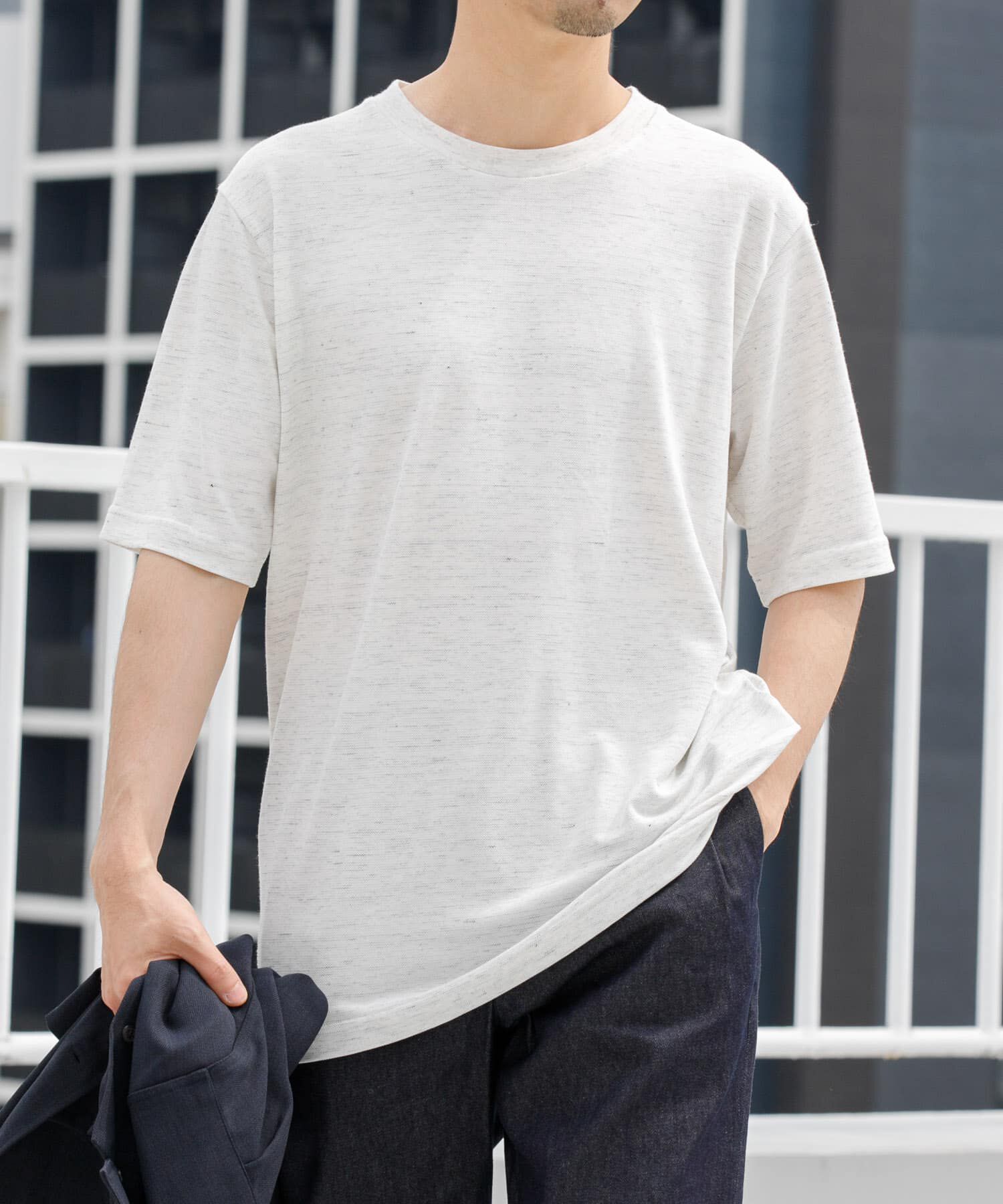 URBAN RESEARCH ROSSO「『WEB限定』『XLサイズあり』リネン混カノコクルーTシャツ」|Tシャツ・カットソー|アイボリー