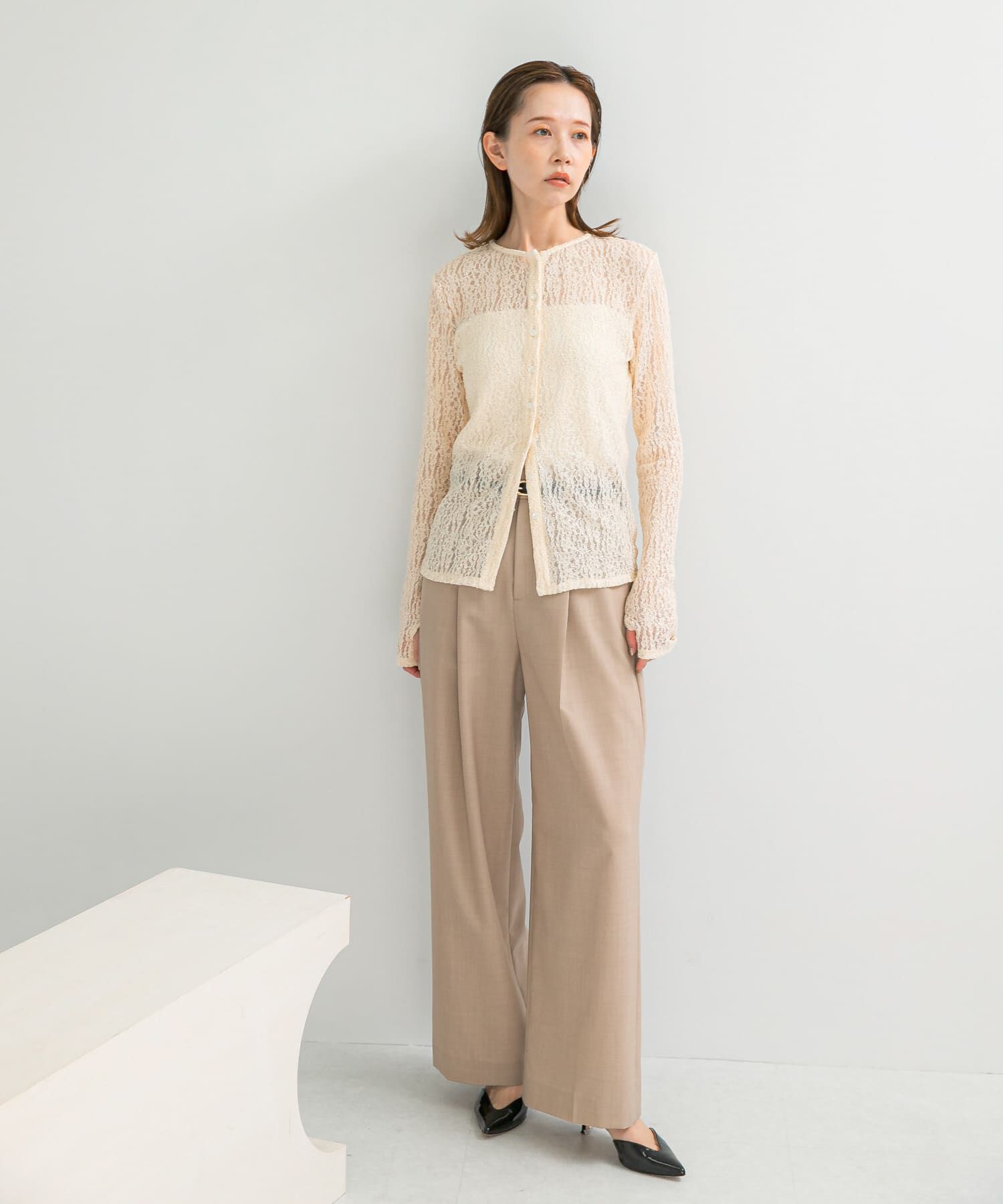 URBAN RESEARCH ROSSO「ウール混防シワハイウエストワイドスラックス」|その他|